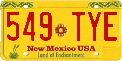 NM license plate 549TYE