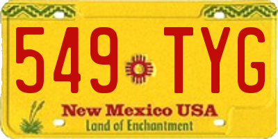 NM license plate 549TYG