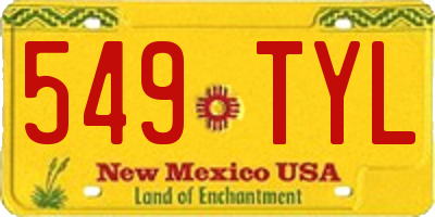 NM license plate 549TYL