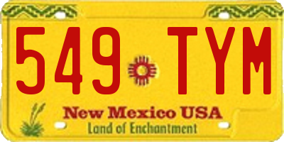 NM license plate 549TYM