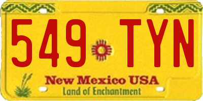 NM license plate 549TYN