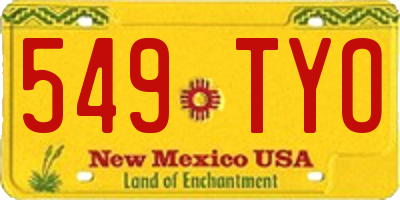 NM license plate 549TYO