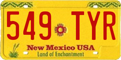 NM license plate 549TYR