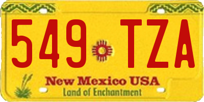 NM license plate 549TZA