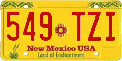 NM license plate 549TZI
