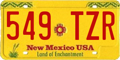 NM license plate 549TZR