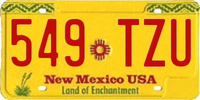 NM license plate 549TZU