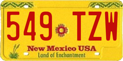 NM license plate 549TZW