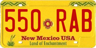 NM license plate 550RAB
