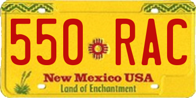 NM license plate 550RAC