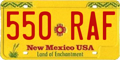 NM license plate 550RAF