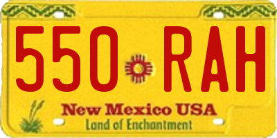 NM license plate 550RAH