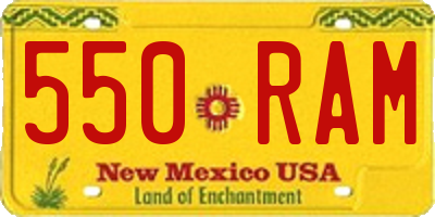 NM license plate 550RAM