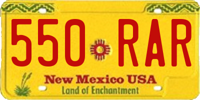 NM license plate 550RAR
