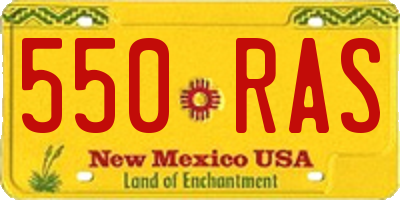 NM license plate 550RAS