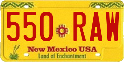 NM license plate 550RAW