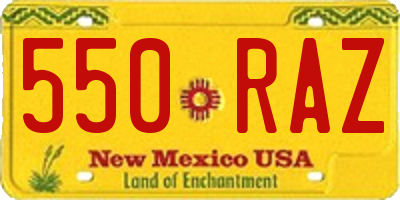 NM license plate 550RAZ