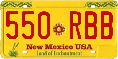 NM license plate 550RBB