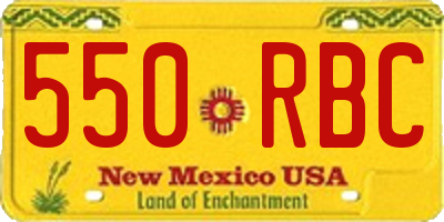 NM license plate 550RBC
