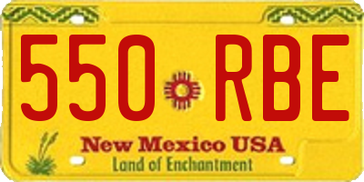 NM license plate 550RBE
