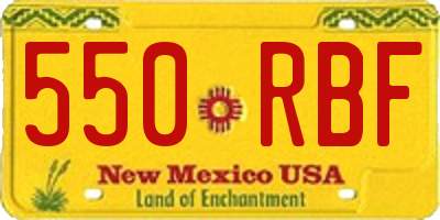 NM license plate 550RBF