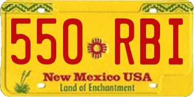 NM license plate 550RBI