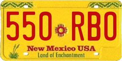 NM license plate 550RBO