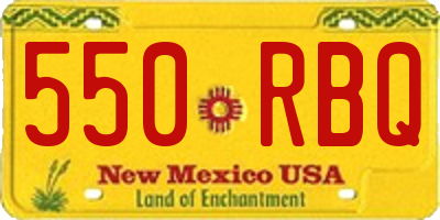 NM license plate 550RBQ