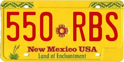 NM license plate 550RBS