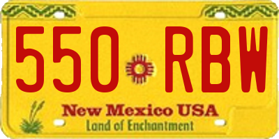 NM license plate 550RBW