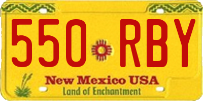 NM license plate 550RBY