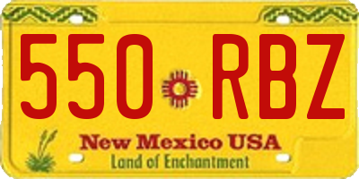 NM license plate 550RBZ