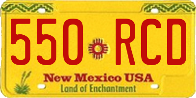 NM license plate 550RCD