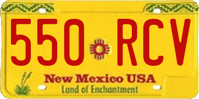 NM license plate 550RCV