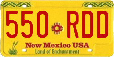 NM license plate 550RDD