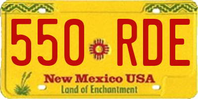 NM license plate 550RDE