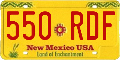 NM license plate 550RDF