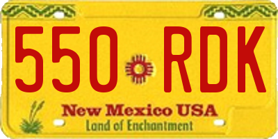 NM license plate 550RDK