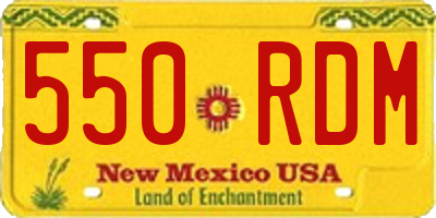 NM license plate 550RDM