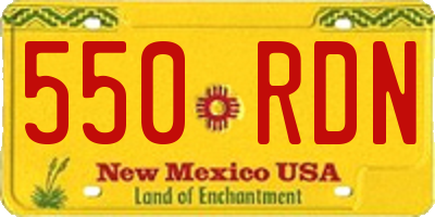 NM license plate 550RDN