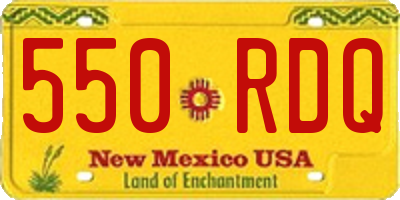 NM license plate 550RDQ