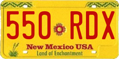 NM license plate 550RDX