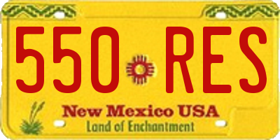 NM license plate 550RES
