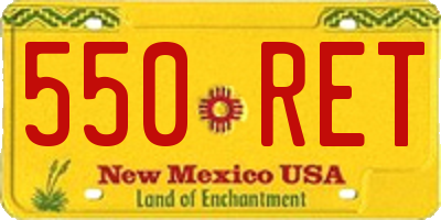 NM license plate 550RET