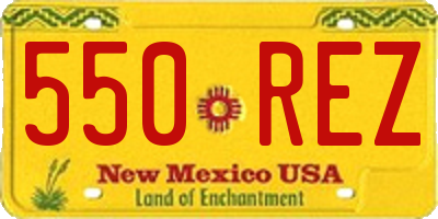 NM license plate 550REZ