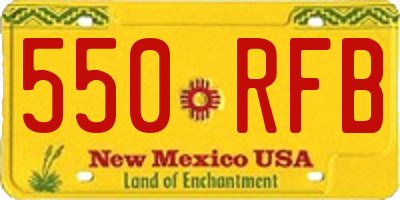 NM license plate 550RFB