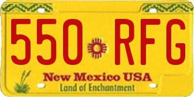 NM license plate 550RFG