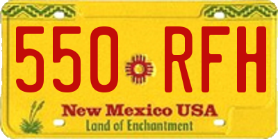 NM license plate 550RFH