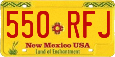 NM license plate 550RFJ