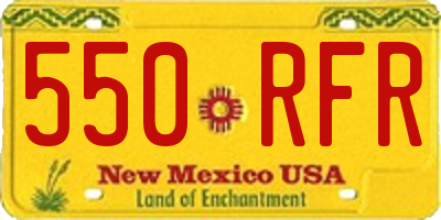 NM license plate 550RFR
